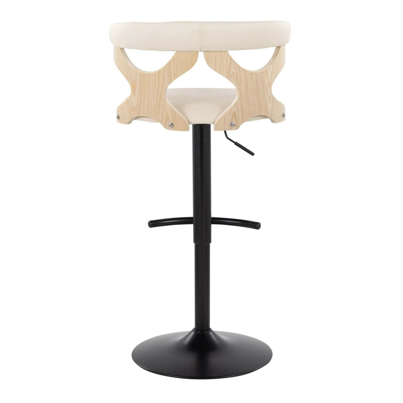 Gardenia - Contemporary Adjustable Barstool With Swivel With Rounded T Footrest (Set of 2) by HouseOfZazla