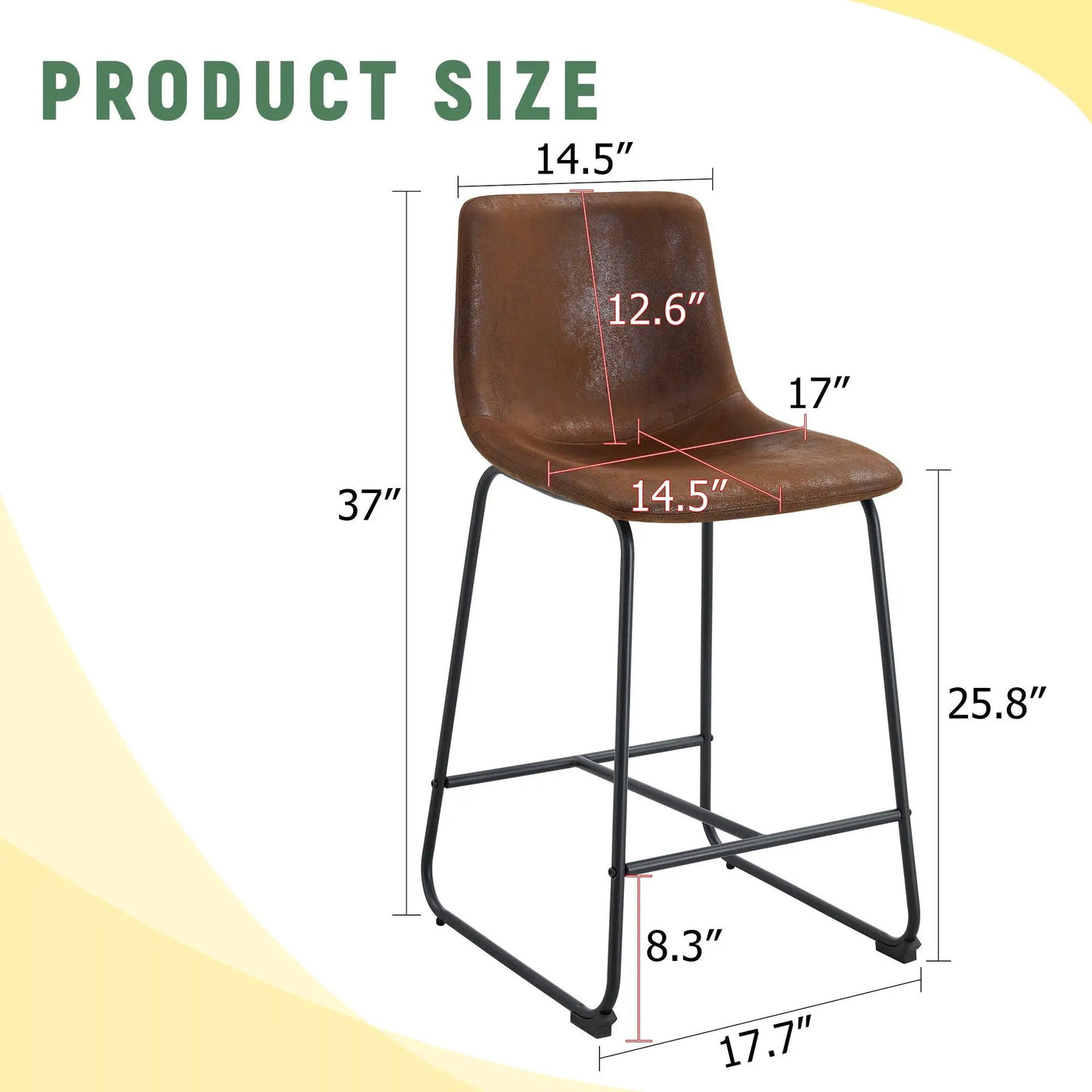 Retro Bar Chairs, Comfortable Stools (Set of 2) by Unique Piece Furniture