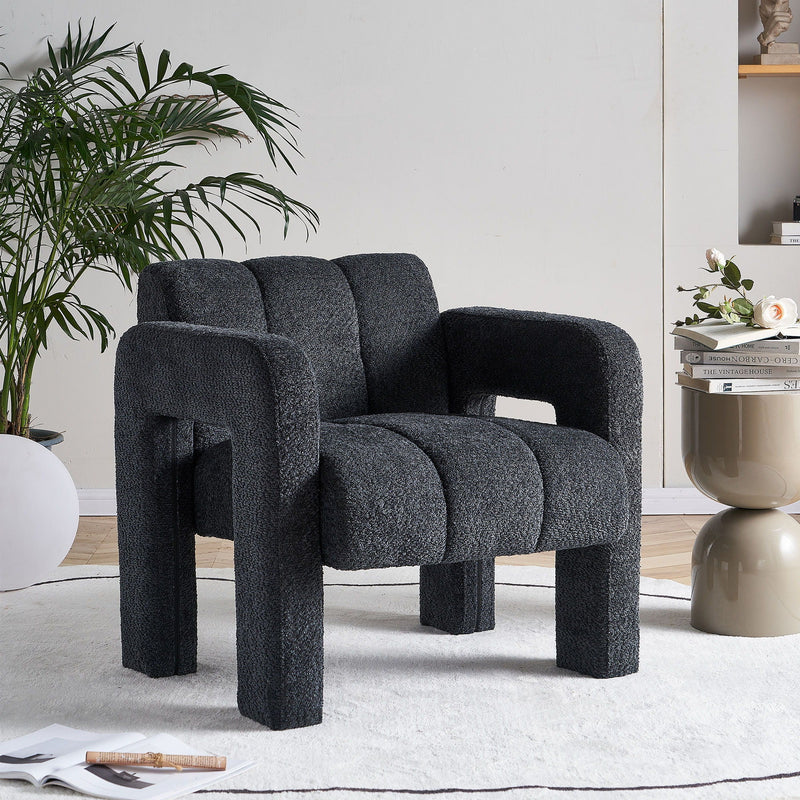 31.10" Boucle Upholstered Accent Chair by HouseOfZazla