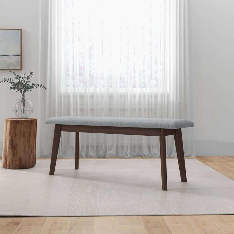 Carlos Upholstered Bench with High Density Foam Cushion - Gray, photo 3 of 13