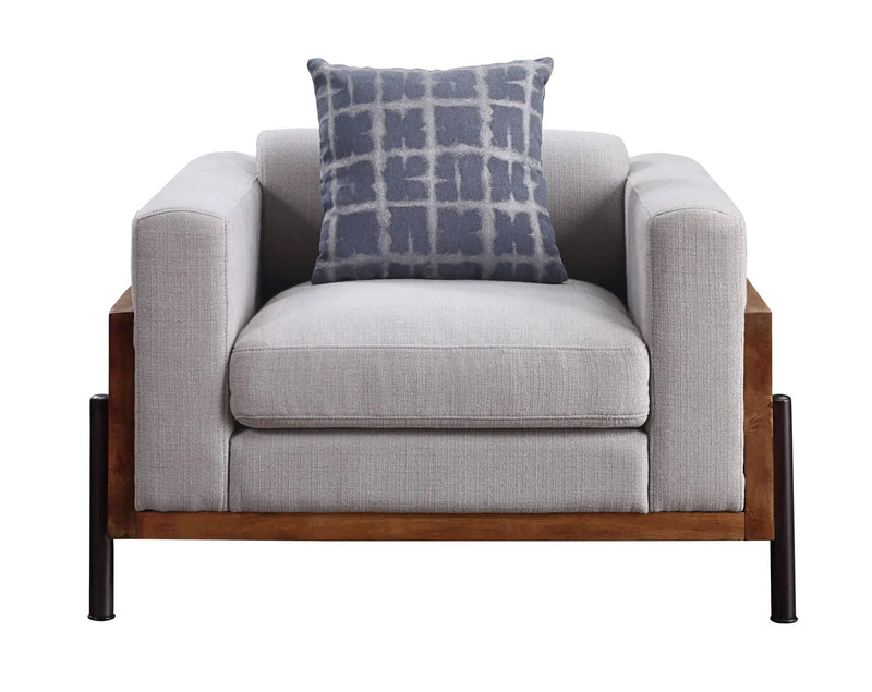 Pelton - Chair With Pillow - Fabric & Walnut by Unique Piece Furniture