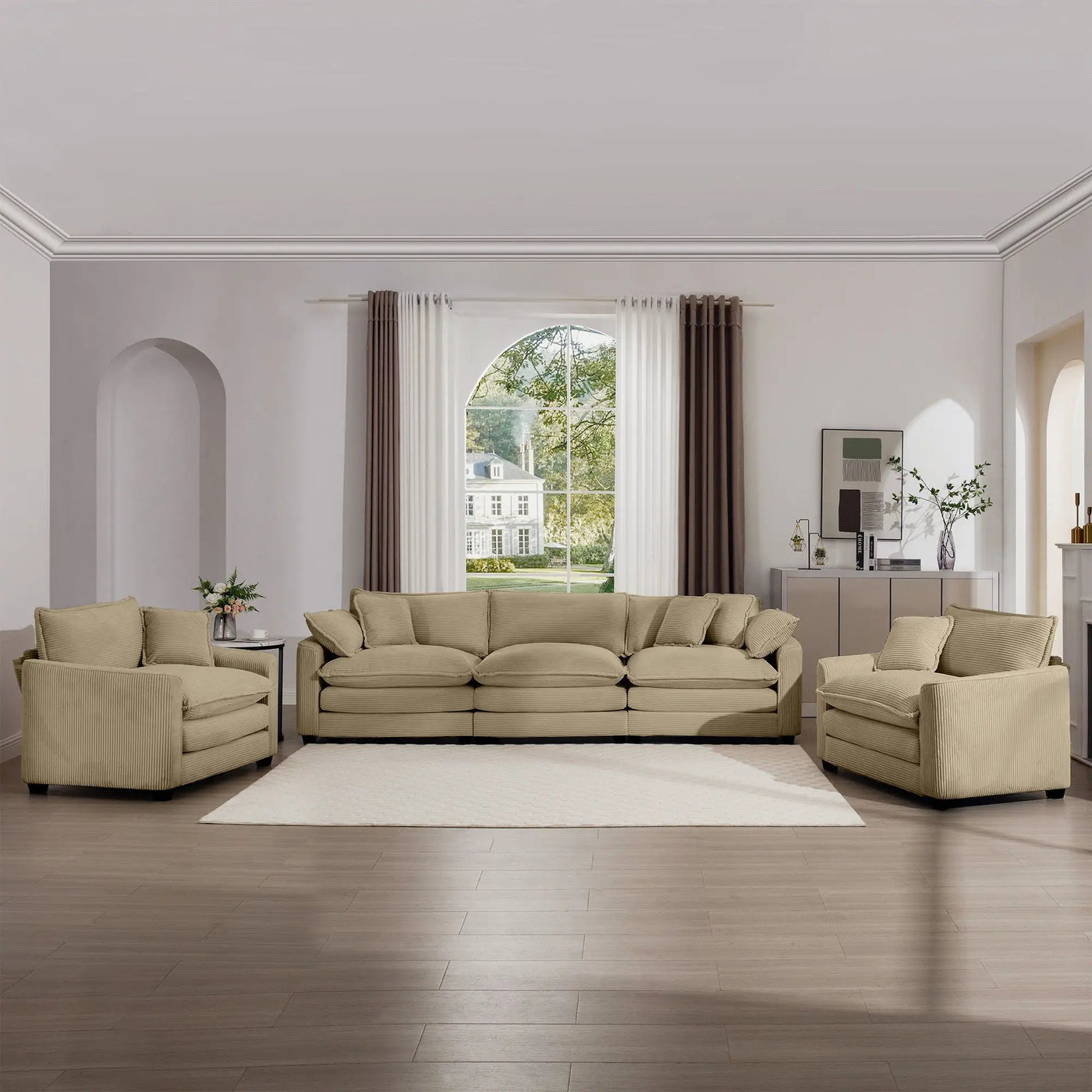 Elegant Oversized Sectional Sofa Set With Deep Seats And Flexible Layout by Unique Piece Furniture