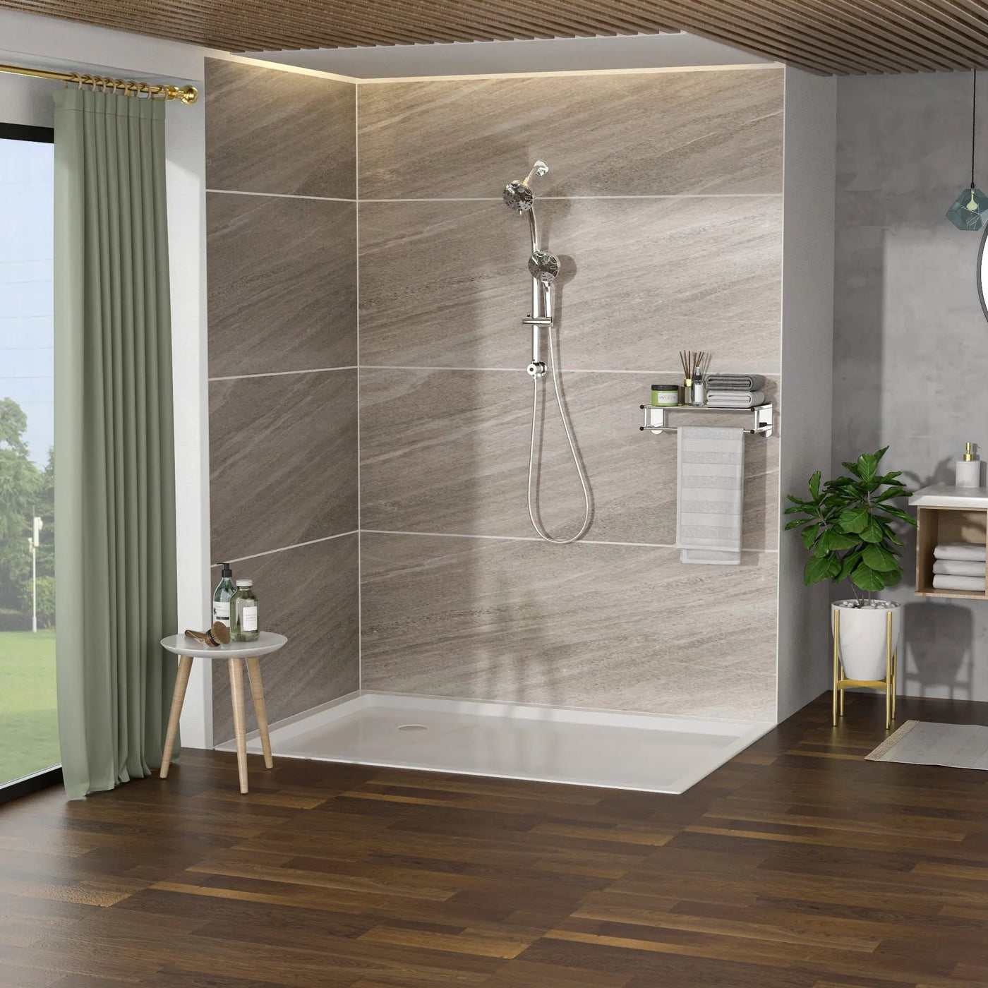 Multi Function Dual Shower Head System With 4.7" Rain Showerhead, 8 Function Hand Shower, Adjustable Slide Bar by HouseOfZazla