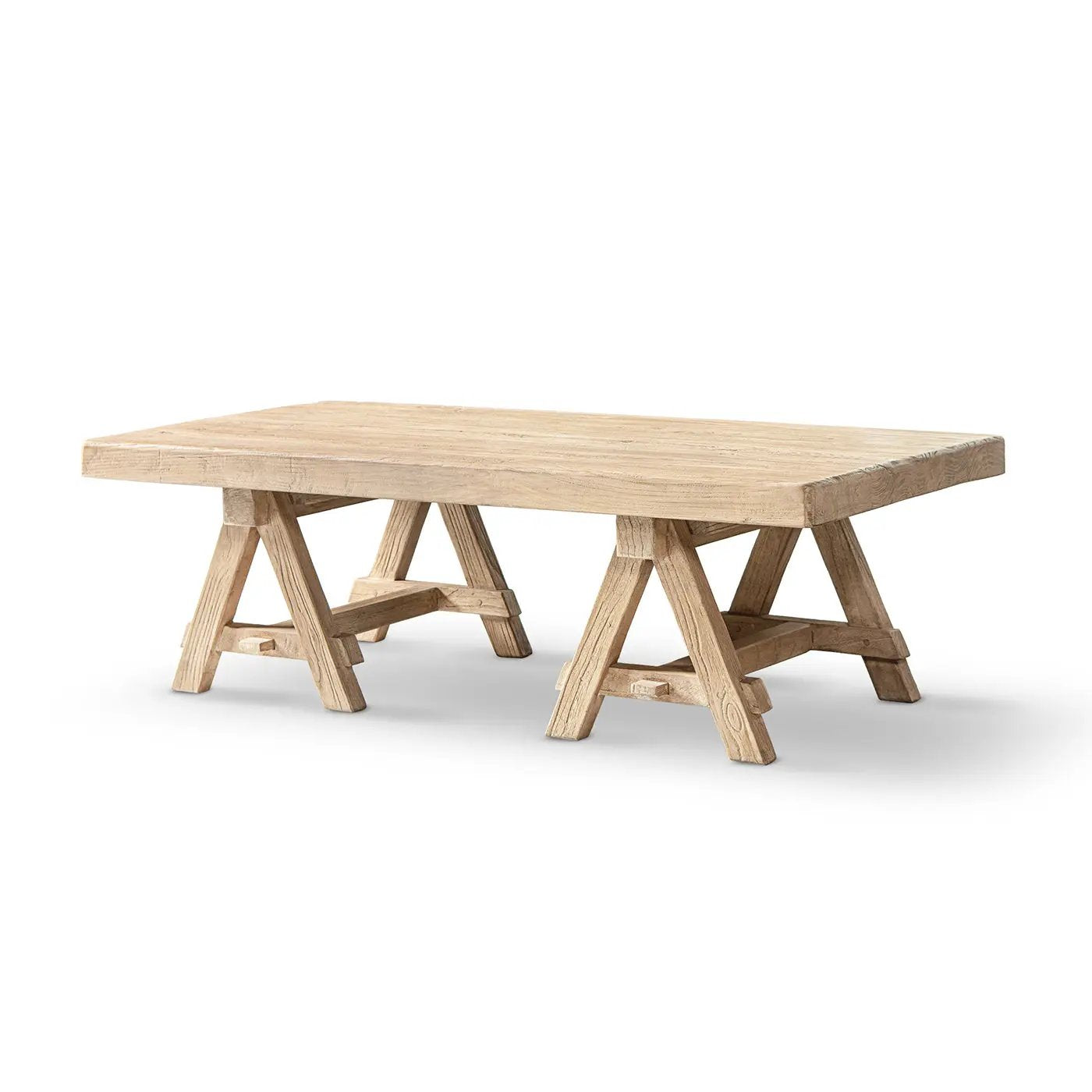 Hawthorne 48' Solid Reclaimed Elm Rectangular Trestle Coffee Table by HouseOfZazla