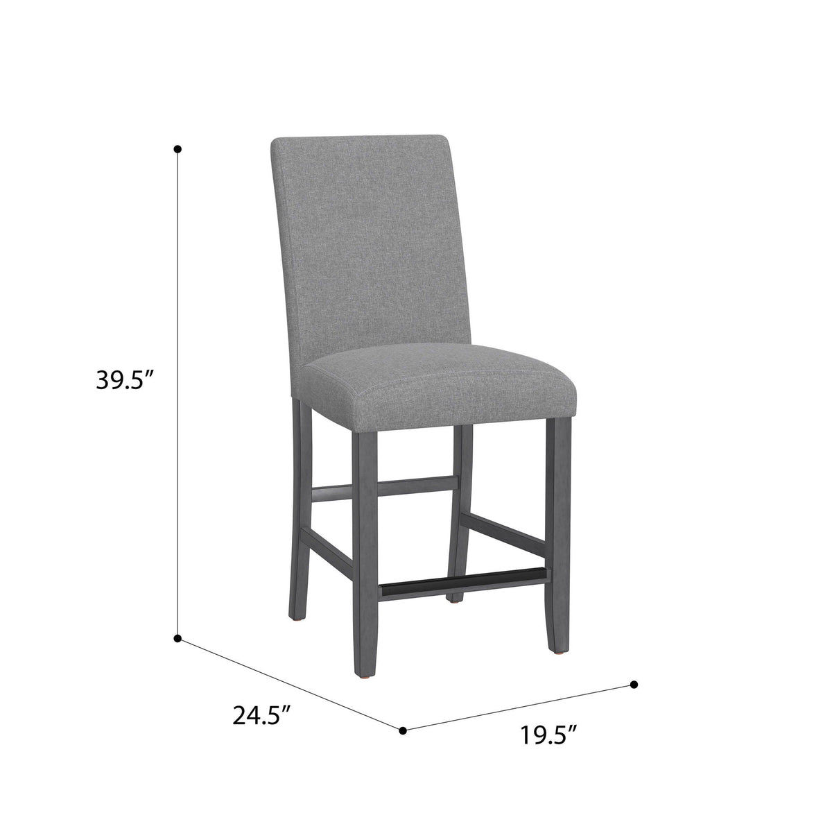 Zeph Upholstered Barstools Set of 2 with Comfortable Upholstery - Light Brown or Dark Gray, photo 4 of 11