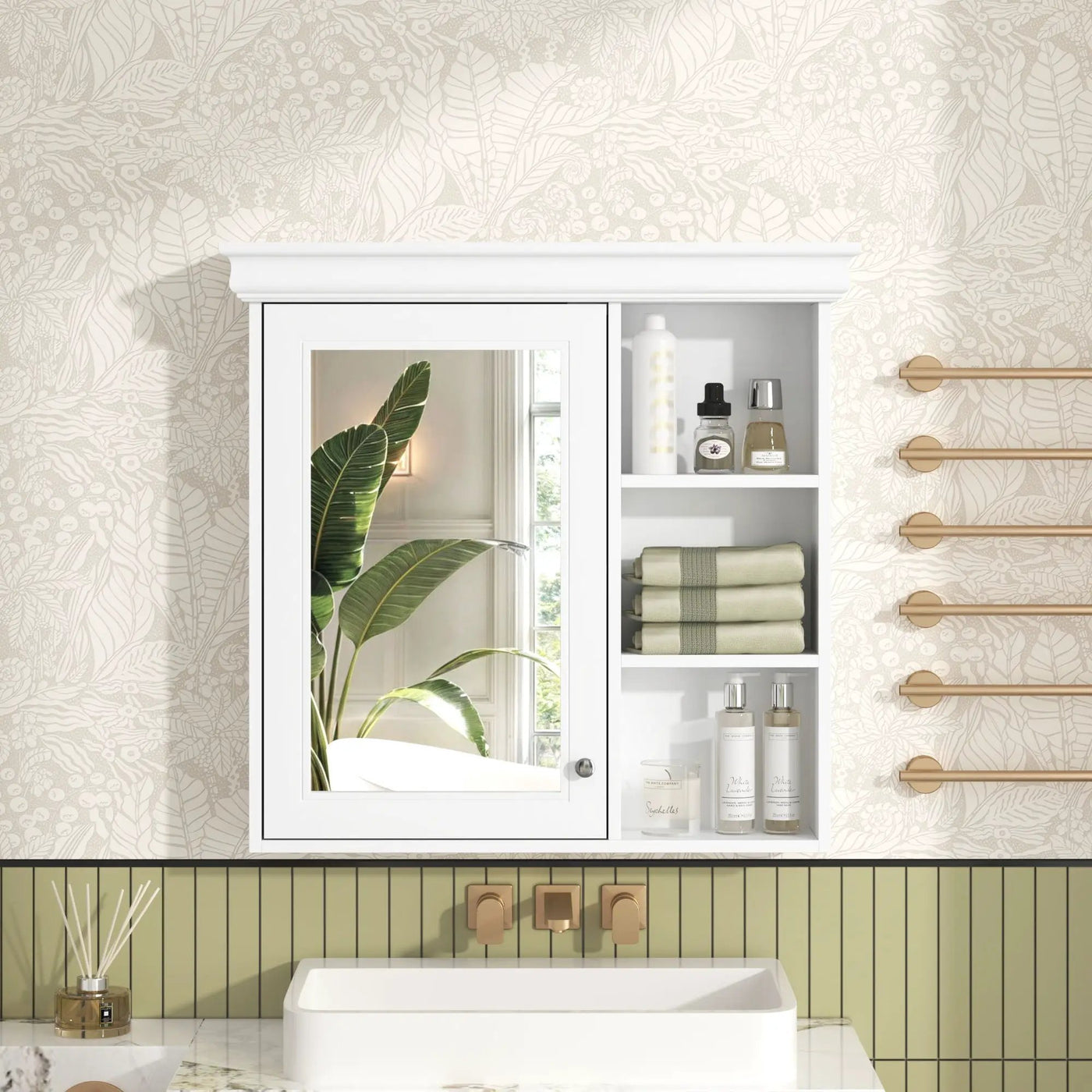 Wall Mounted Bathroom Medicine Cabinet with Mirror and Adjustable Storage by HouseOfZazla