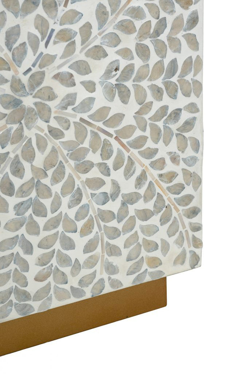 14" Square Accent Stool With Capiz Shell Finish, photo 4 of 8