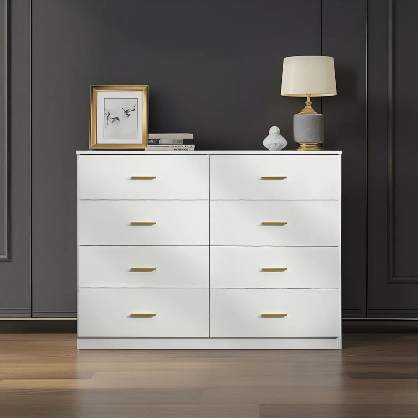 Modern Drawer Dresser For Bedroom, Ample Storage Wide Chest Of Drawers by HouseOfZazla
