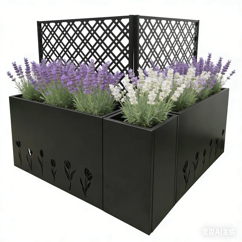 Metal Planter-Trellis Combo Set of 3 by HouseOfZazla