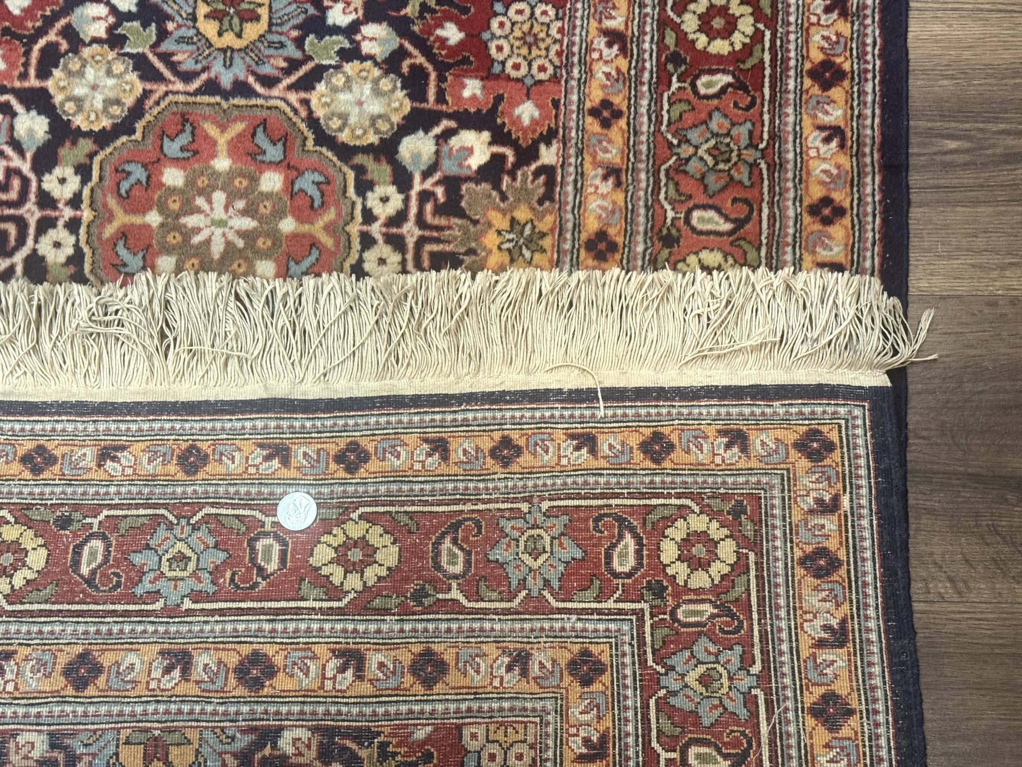 Turkish Hereke Rug 3x5, Navy Blue and Red, Fine 210 KPSI by Jewel Rugs