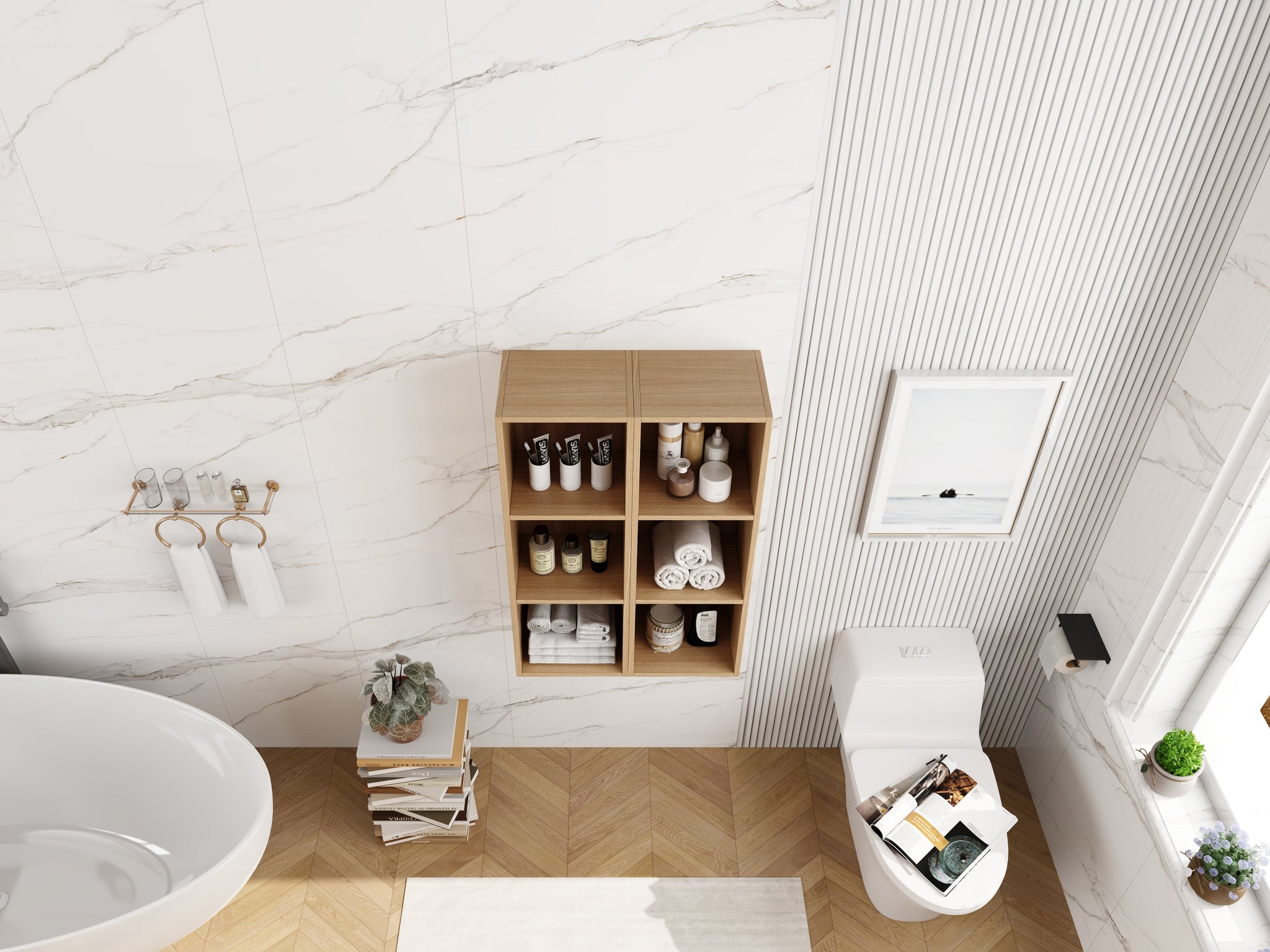24 Inch Wall Mounted Storage Shelves Combination by HouseOfZazla