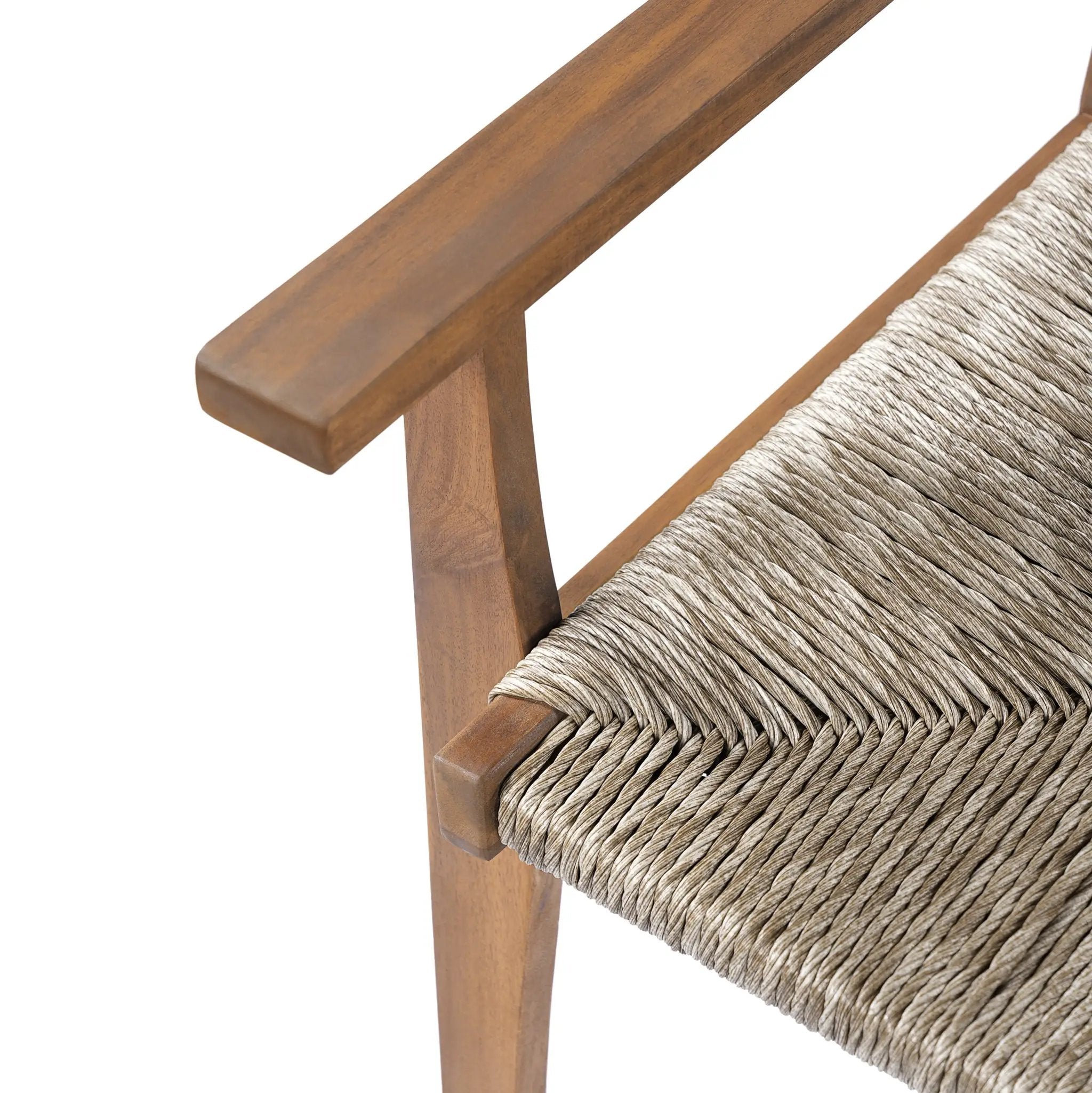 Durable Outdoor Dining Chair Set with Acacia Wood Frame and Wicker Seat by HouseOfZazla