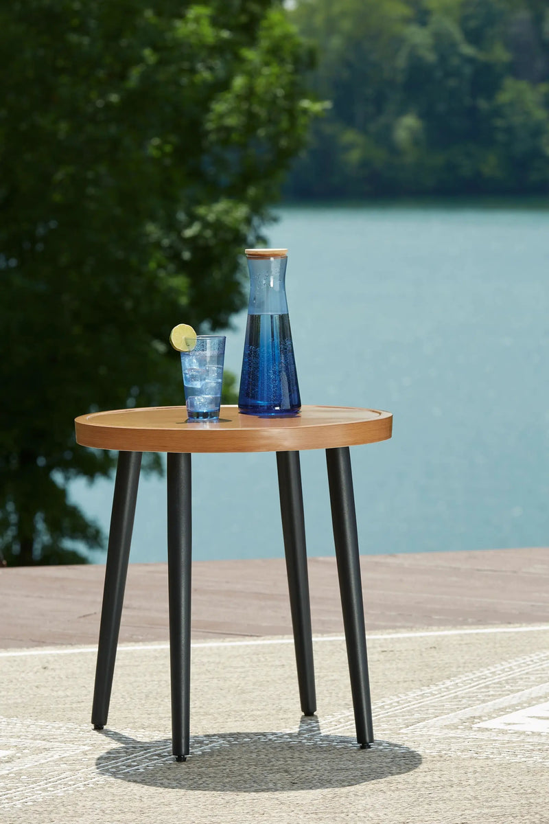 Horizon Hall - Round End Table - Two-tone Brown by Unique Piece Furniture