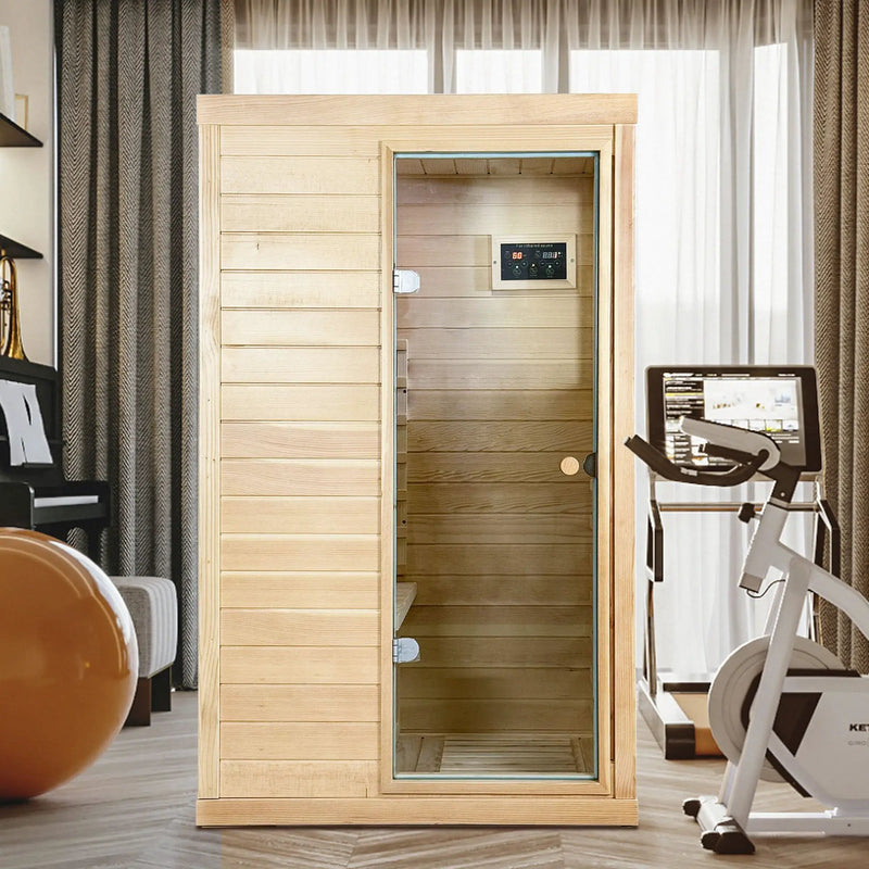 Canadian Hemlock Wood One Person Far Infrared Sauna by HouseOfZazla