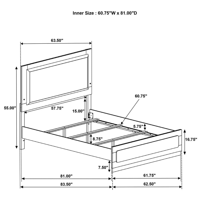 Caraway Wood Queen LED Panel Bed Black by Unique Piece Furniture