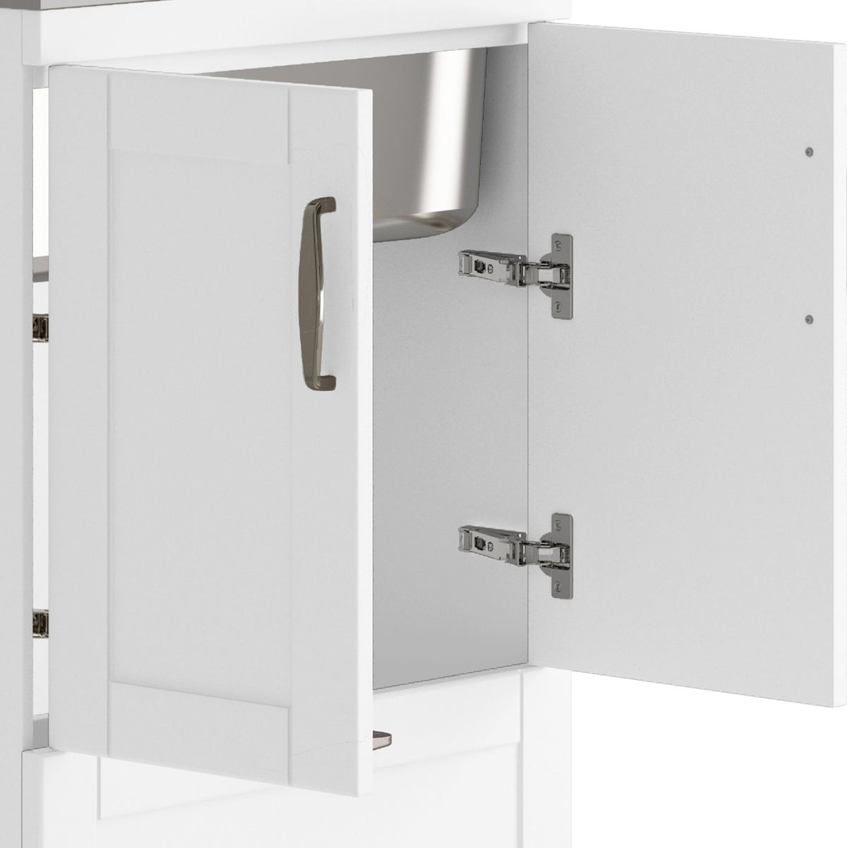 Deluxe Laundry Cabinet with Pull-Out Faucet and Stainless Steel Sink - White, photo 5 of 34