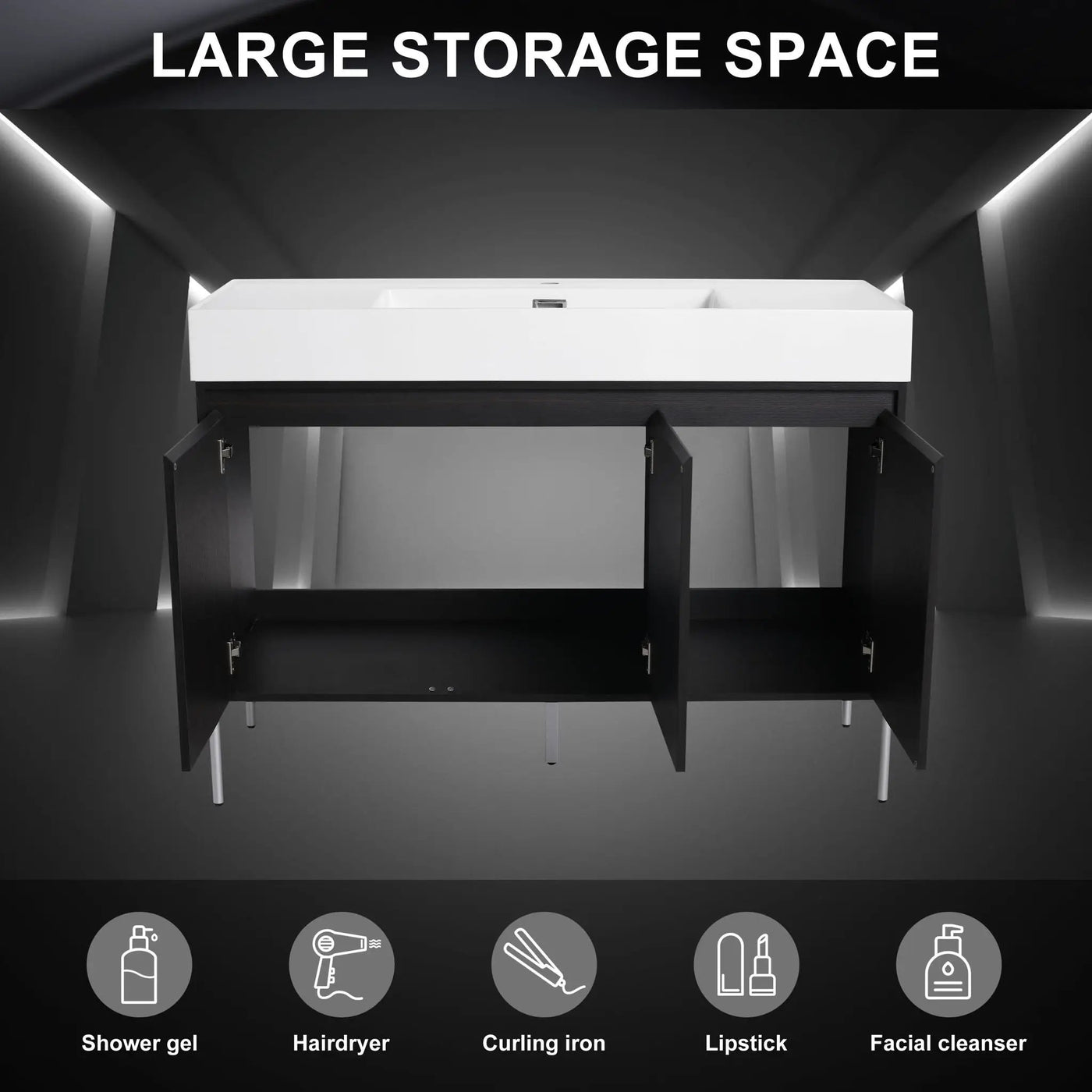Freestanding Bathroom Vanity With Resin Sink And Storage Cabinet by HouseOfZazla