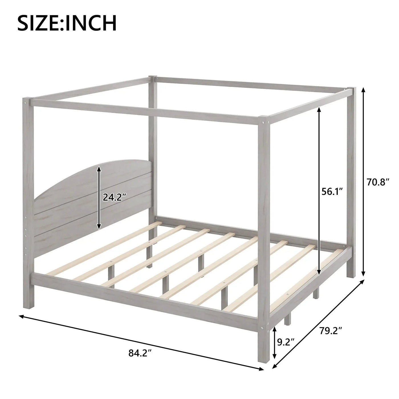 anopy Platform Bed With Headboard And Support Legs by HouseOfZazla