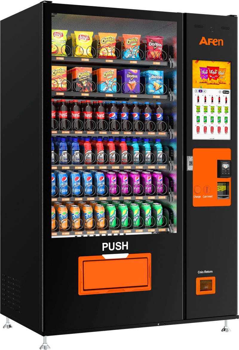 Beverage Snack Combo Vending Machine for business with Touch Screen, Card Reader