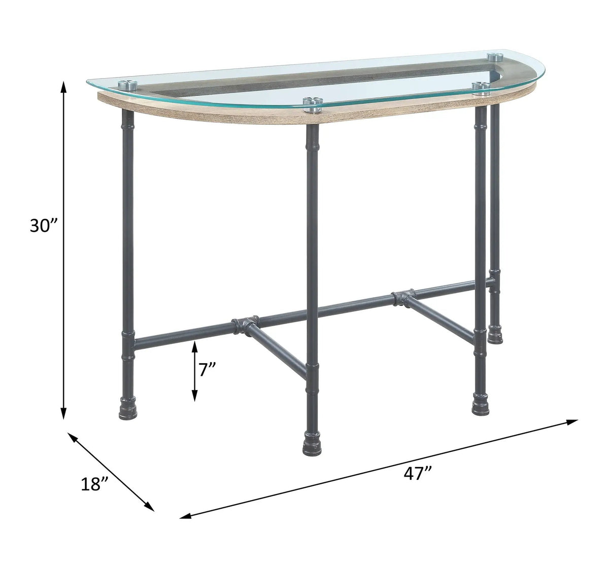 Brantley Clear Glass & Sandy Table by HouseOfZazla