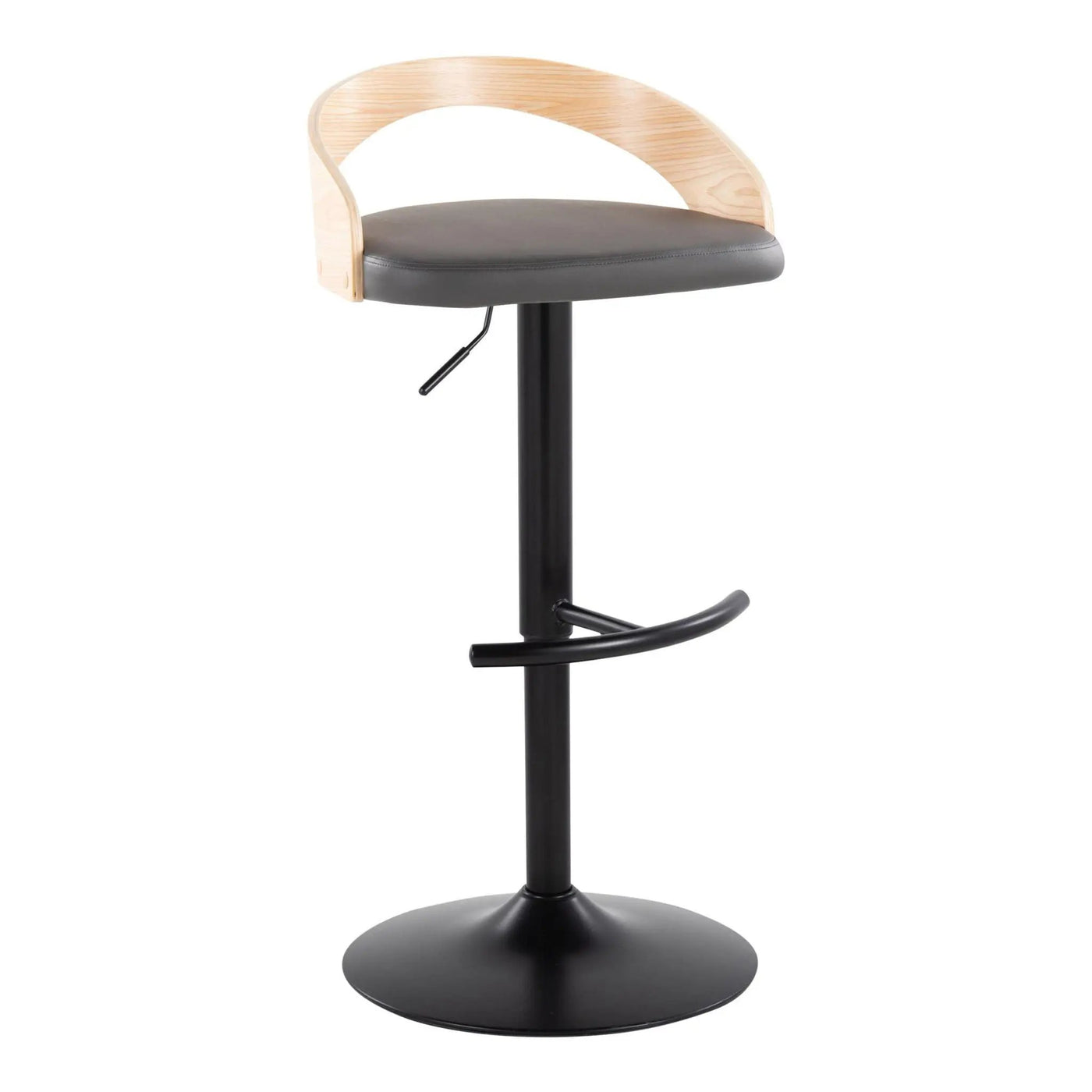 Grotto - Contemporary Adjustable Barstool With Swivel & Rounded T Footrest (Set of 2) by HouseOfZazla