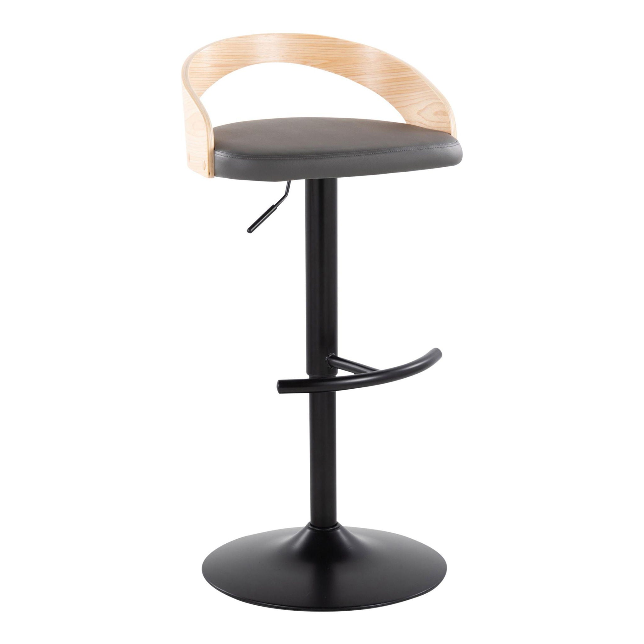 Grotto - Contemporary Adjustable Barstool With Swivel & Rounded T Footrest (Set of 2) by Unique Piece Furniture