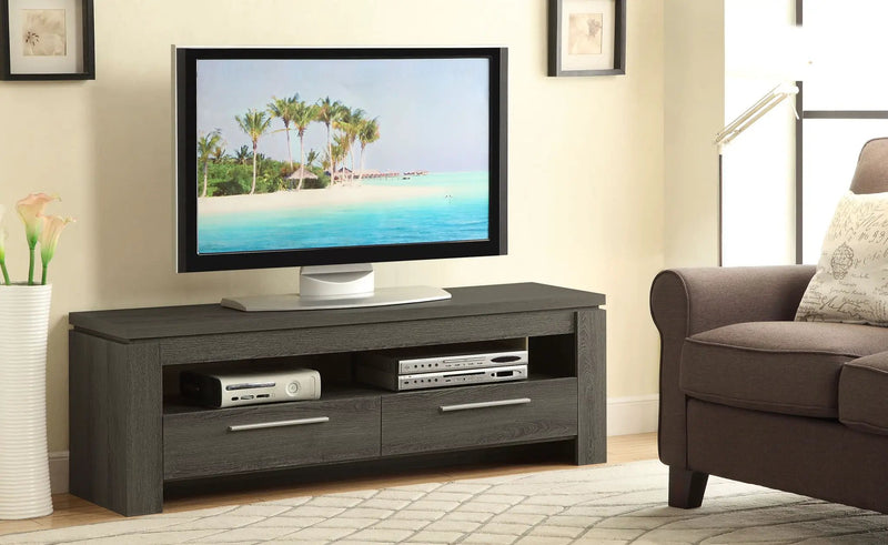 Elkton 2-drawer Engineered Wood 59-inch TV Stand Weathered Grey by Unique Piece Furniture