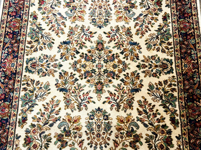 4x6 Karastan Rug Ivory Sarouk #760, Wool Vintage Original 700 Series by Jewel Rugs