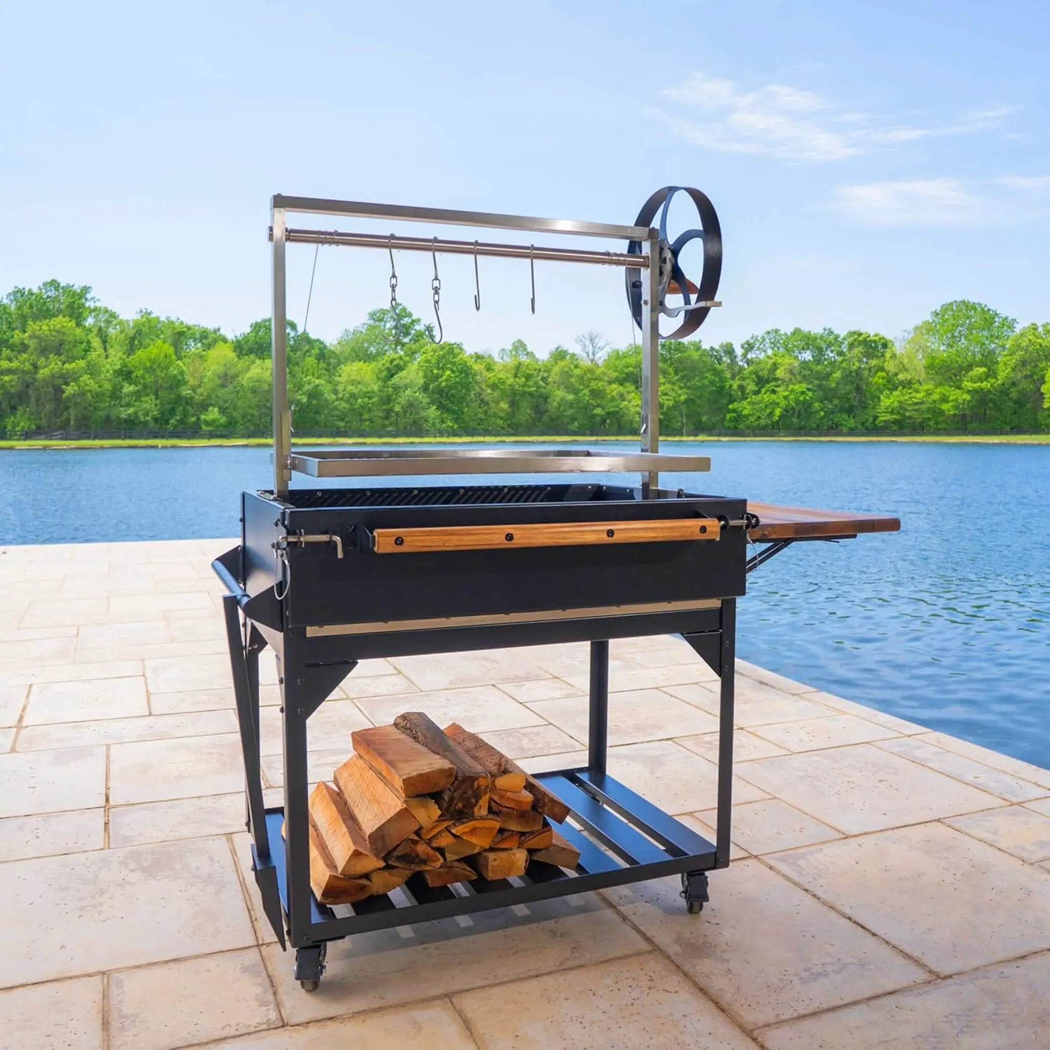 [04X02FT] Heavy-Duty Argentine Santa Maria Heritage Wood Fire And Charcoal BBQ Grill (SAK81735) by SAKSBY WHOLESALE