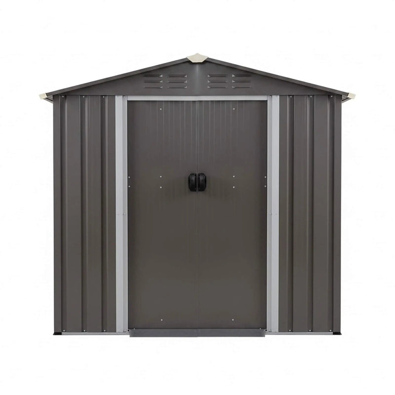 [04X06FT] Alora Outdoor All-Weather Galvanized Metal Storage Shed With Sliding Door (SAK96472) by SAKSBY WHOLESALE