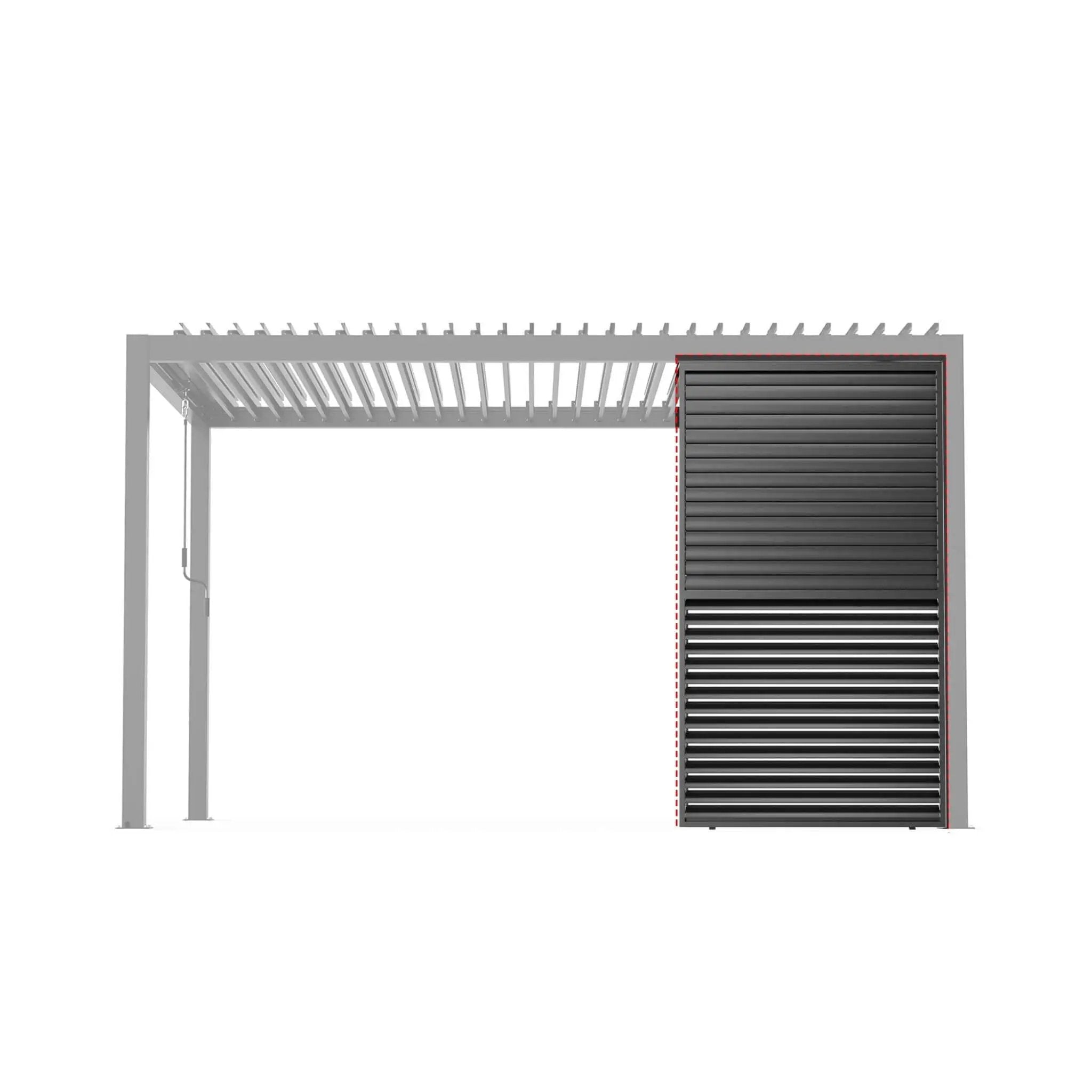 [04X07FT] Alora Premium Adjustable Aluminum Louvered Pergola With Side Wall Panel (SAK25458) by SAKSBY WHOLESALE