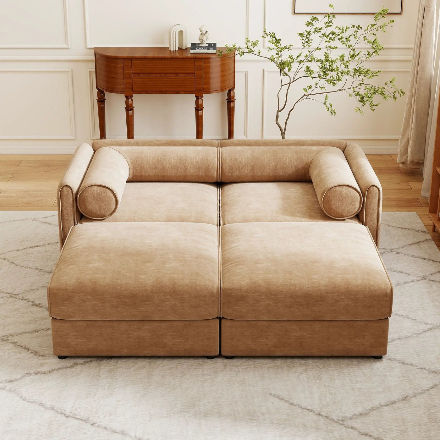 Contemporary Elegant Sofa With Storage And Ottoman by Unique Piece Furniture