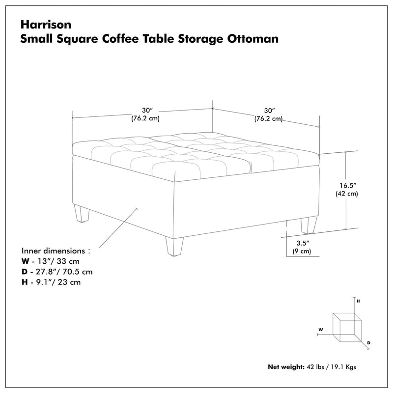 Harrison - Large Coffee Table Storage Ottoman by HouseOfZazla