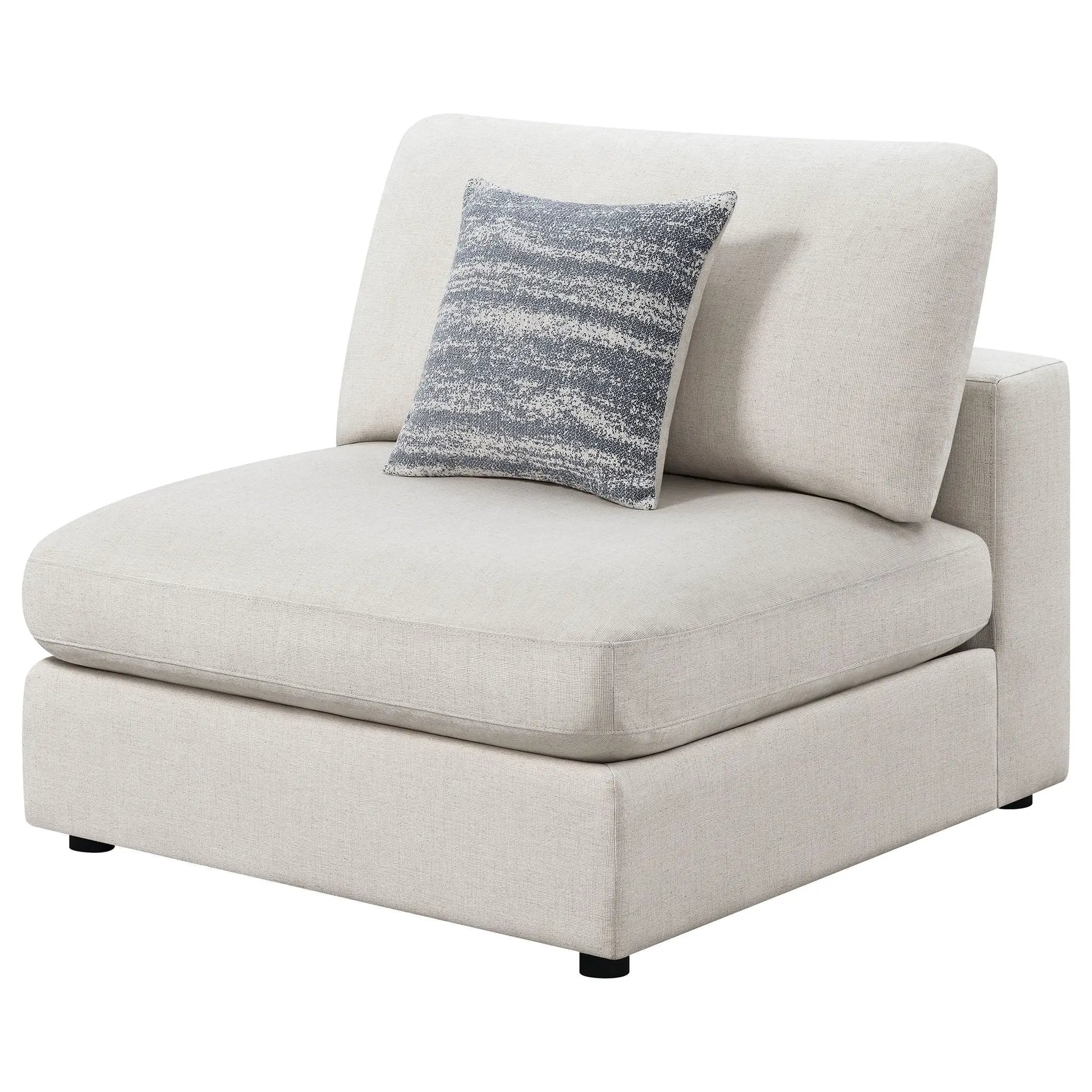 Serene Upholstered Armless Chair Beige by Unique Piece Furniture