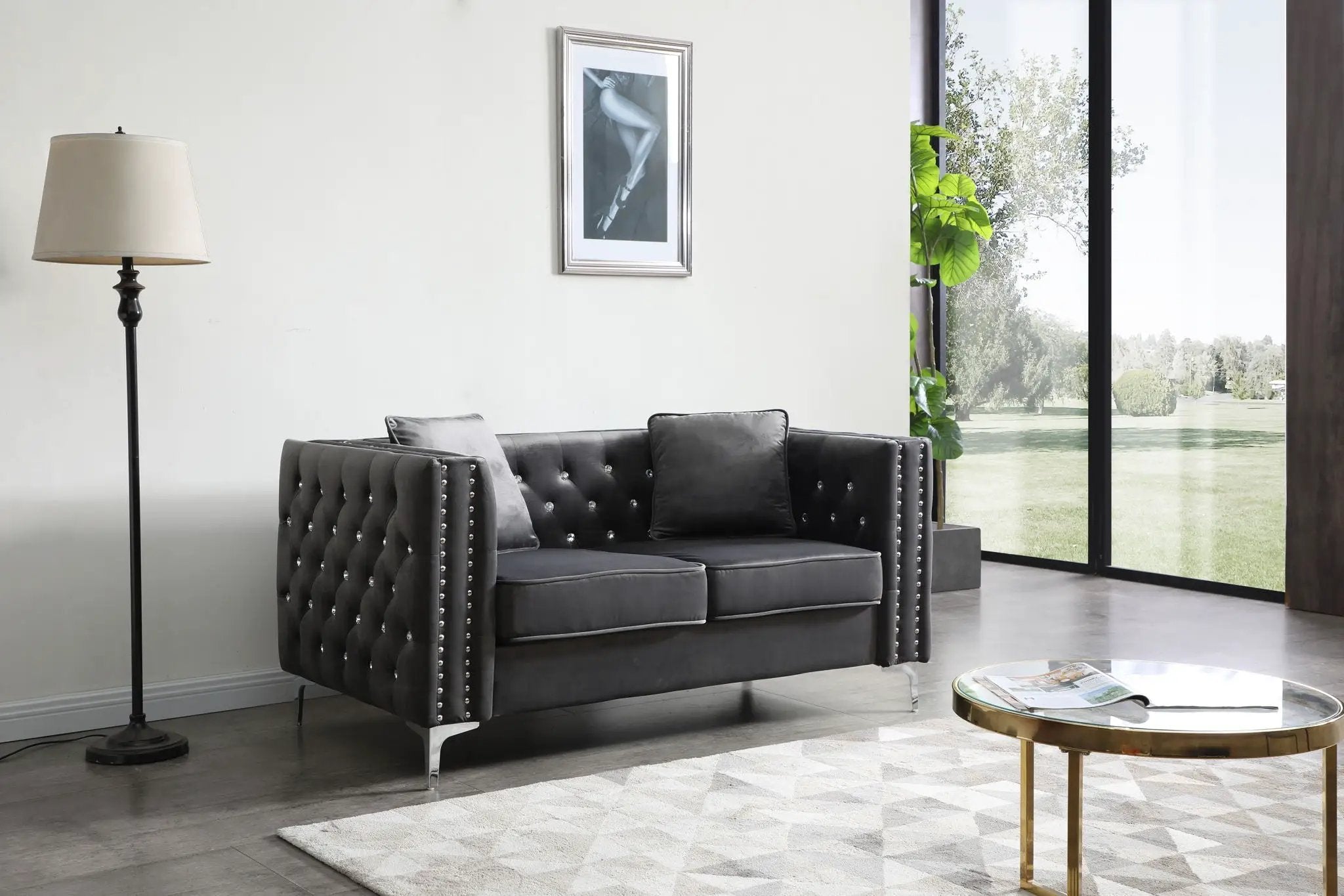 Elegant Track Arm Loveseat by Unique Piece Furniture