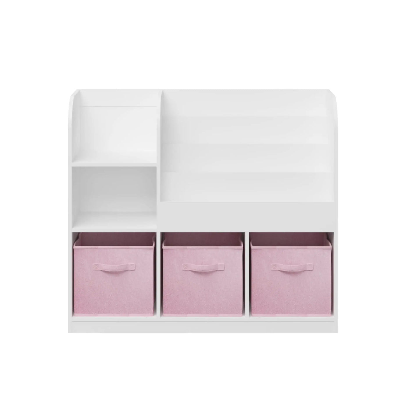 Bookcase And Bookshelf With 3 Collapsible Drawers, Multifunctional Display Stand by HouseOfZazla