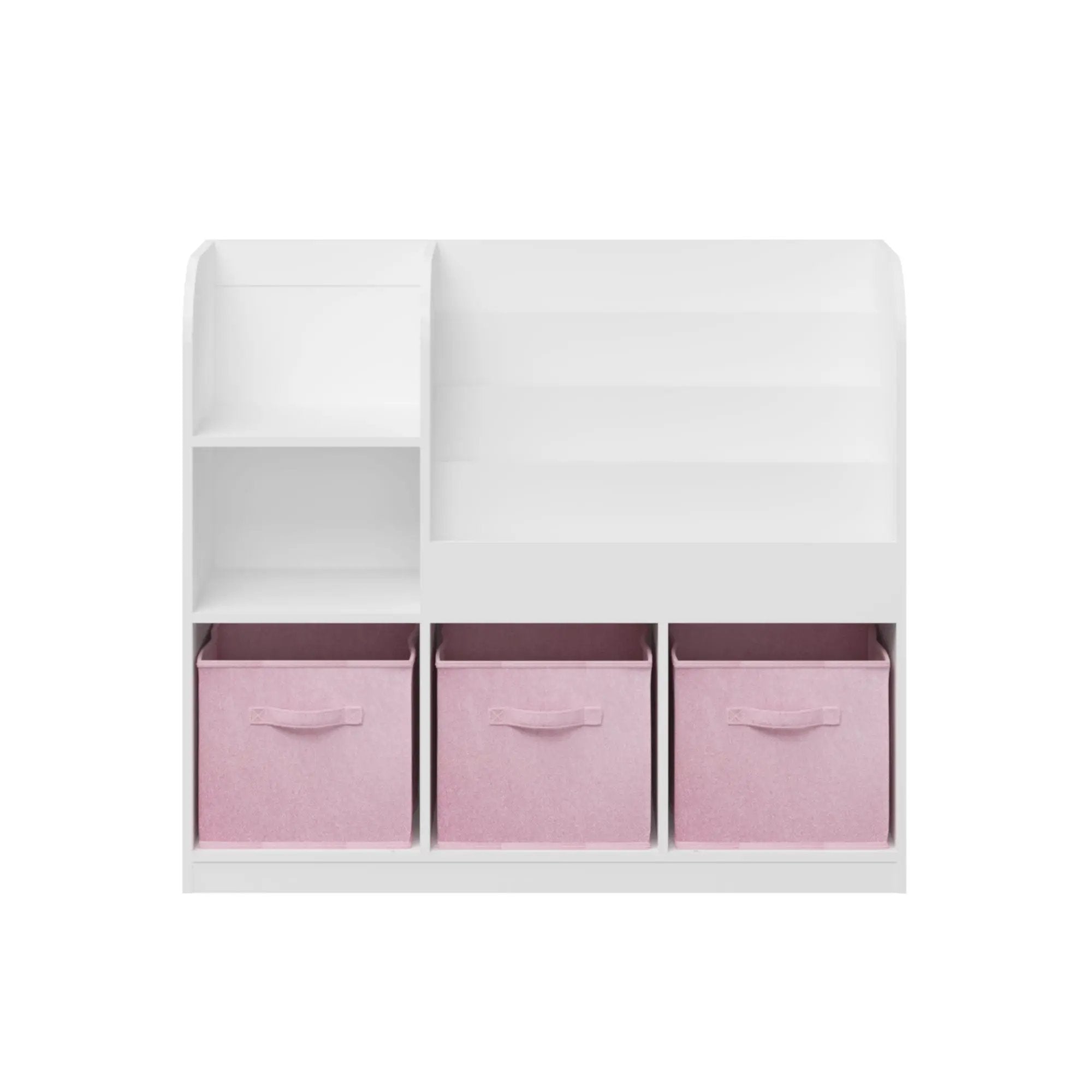 Bookcase And Bookshelf With 3 Collapsible Drawers, Multifunctional Display Stand by HouseOfZazla