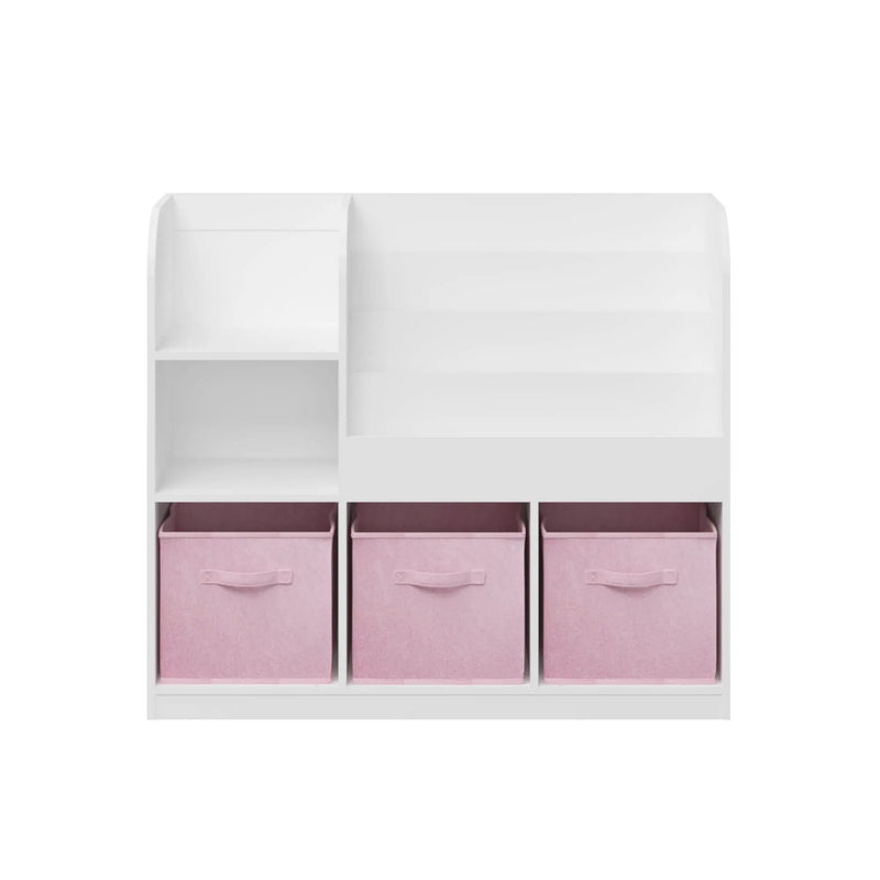 Bookcase And Bookshelf With 3 Collapsible Drawers, Multifunctional Display Stand by HouseOfZazla