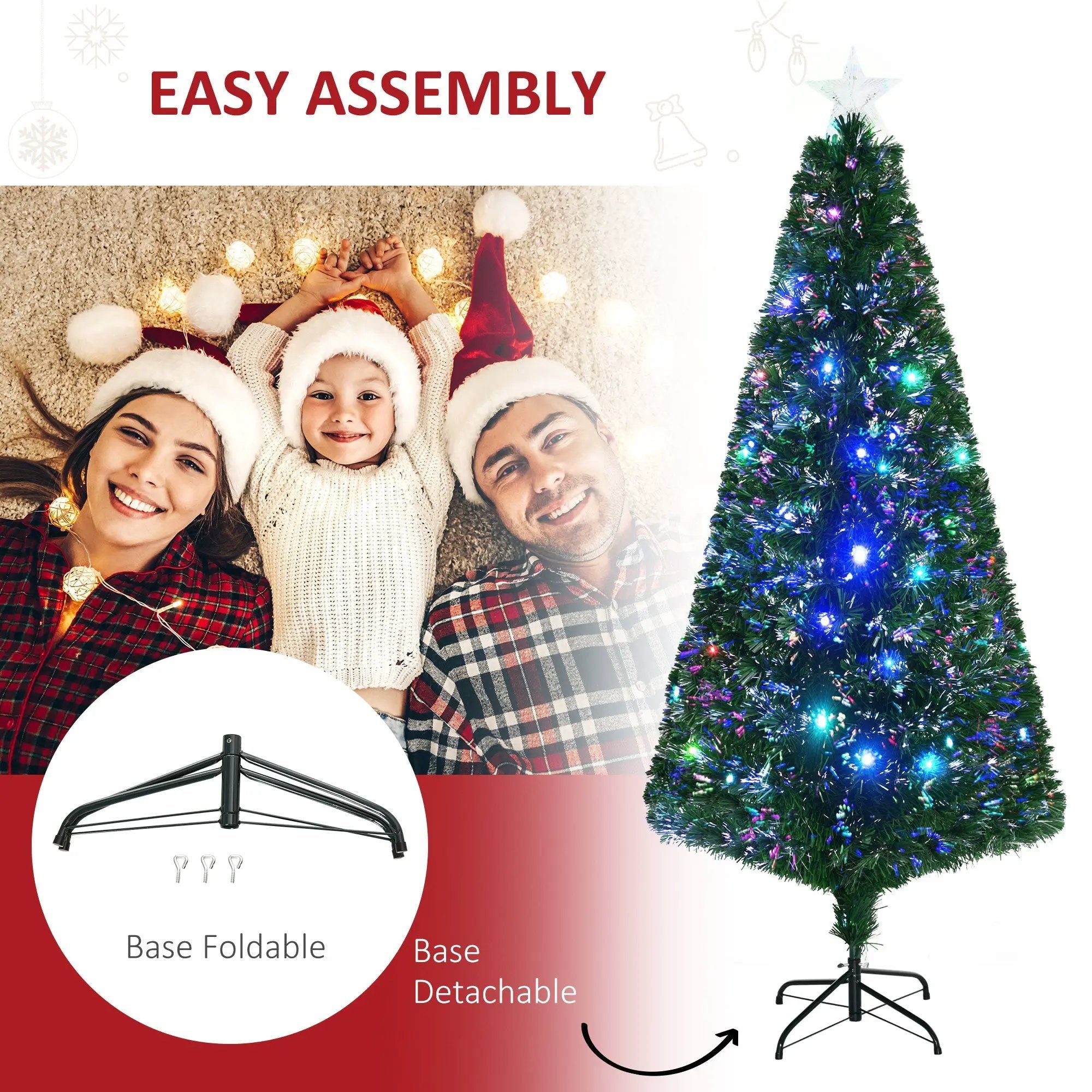 HOMCOM 6' Tall Douglas Fir Pre-Lit Artificial Christmas Tree by HouseOfZazla