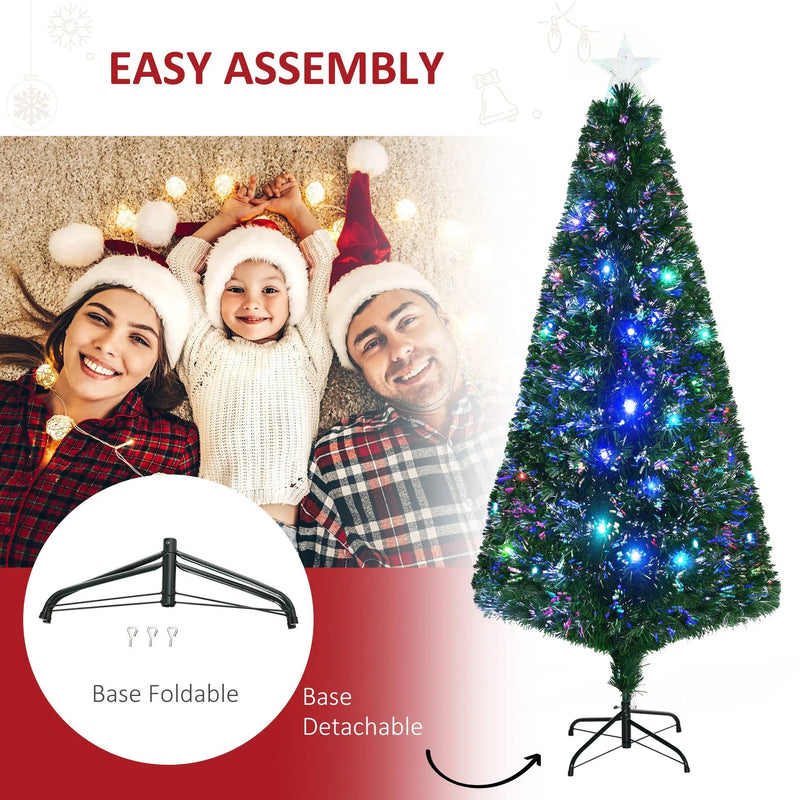 HOMCOM 6' Tall Douglas Fir Pre-Lit Artificial Christmas Tree by HouseOfZazla