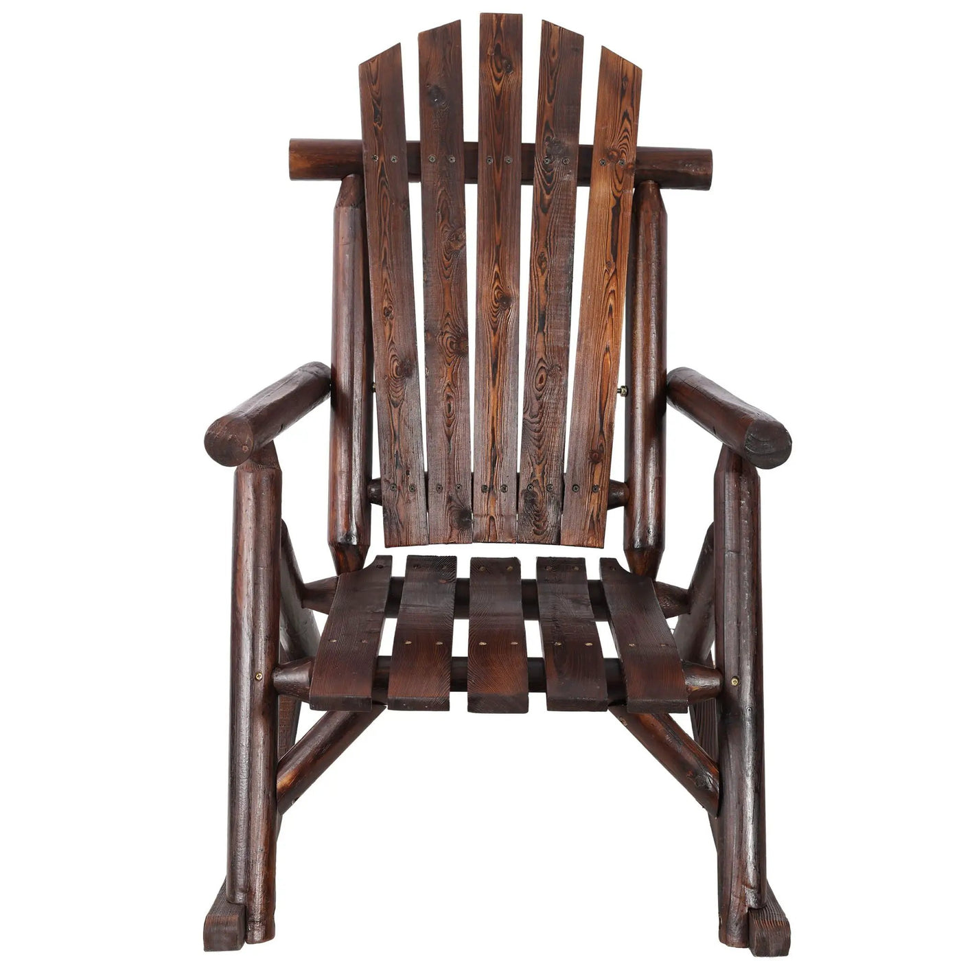 Durable Wooden Porch Rocker, Fir Log Rocking Chair by HouseOfZazla