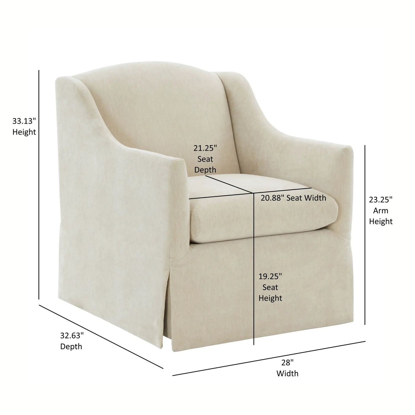 Luisa - Skirted Swivel Accent Chair by HouseOfZazla