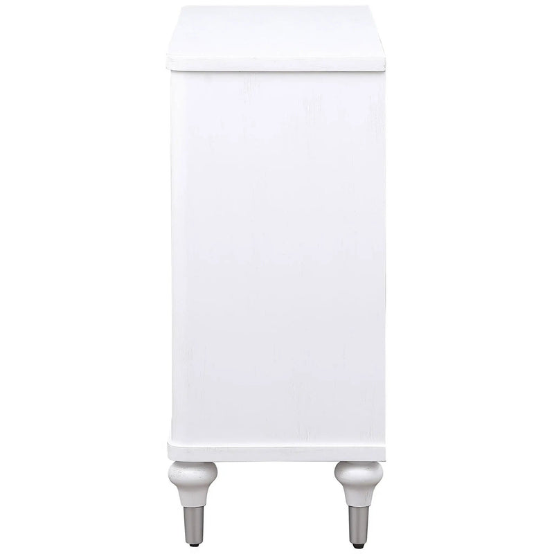 Cardella 2-door Mandala Accent Cabinet Distressed White by Unique Piece Furniture