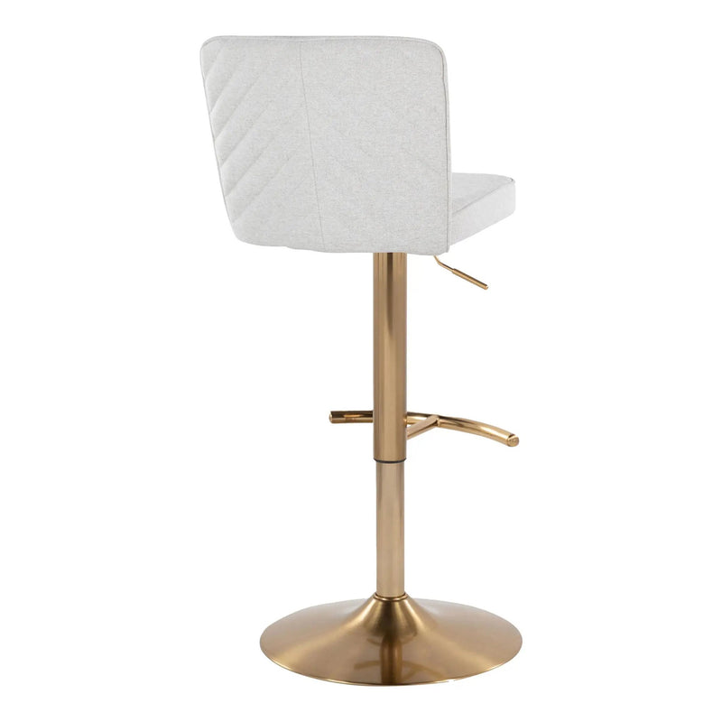 Henry - Contemporary Adjustable Barstool With Swivel With Rounded T Footrest (Set of 2) by Unique Piece Furniture