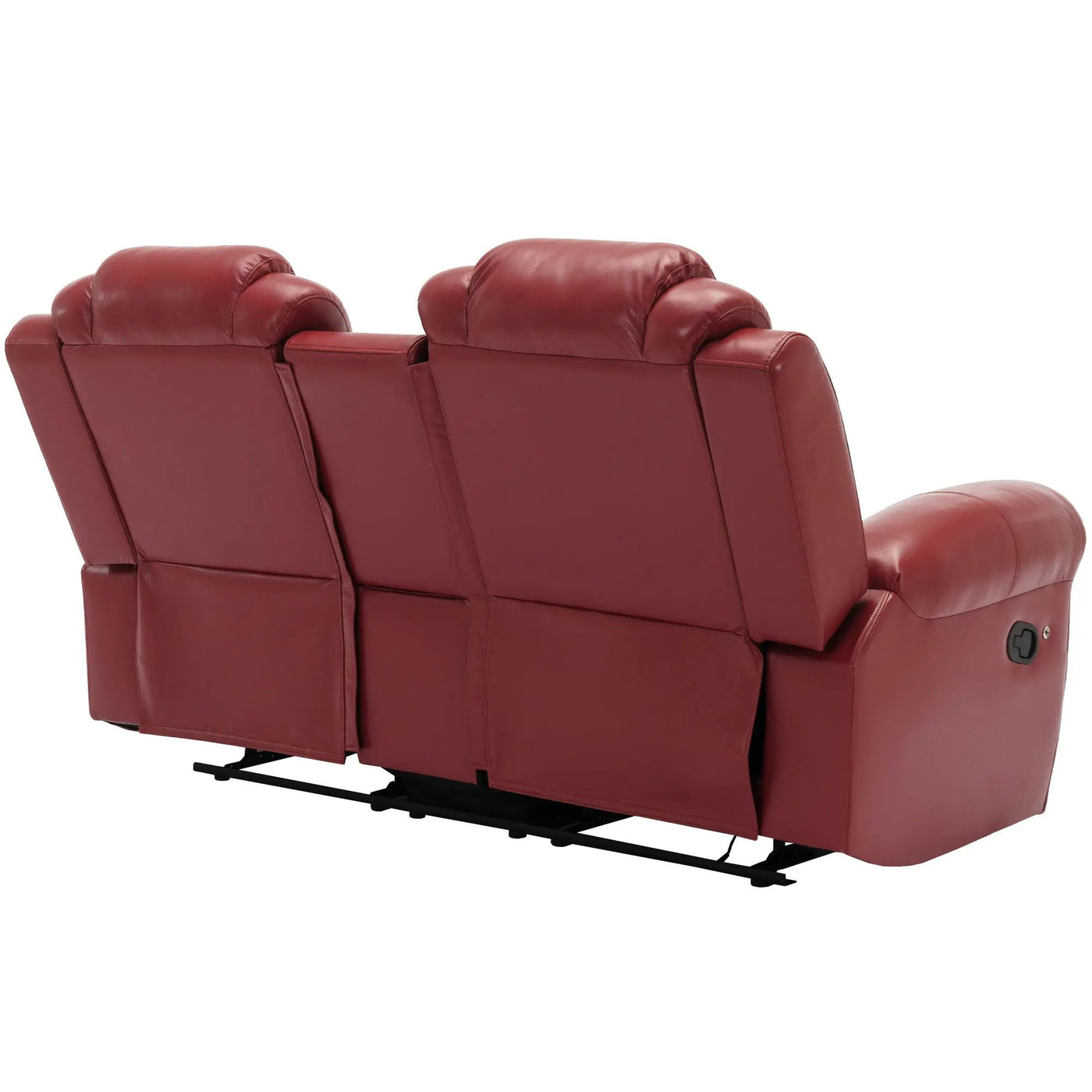 Home Theater Seating Manual Recliner Loveseat With Hide-Away Storage, Cup Holders And Led Light Strip For Living Room by HouseOfZazla