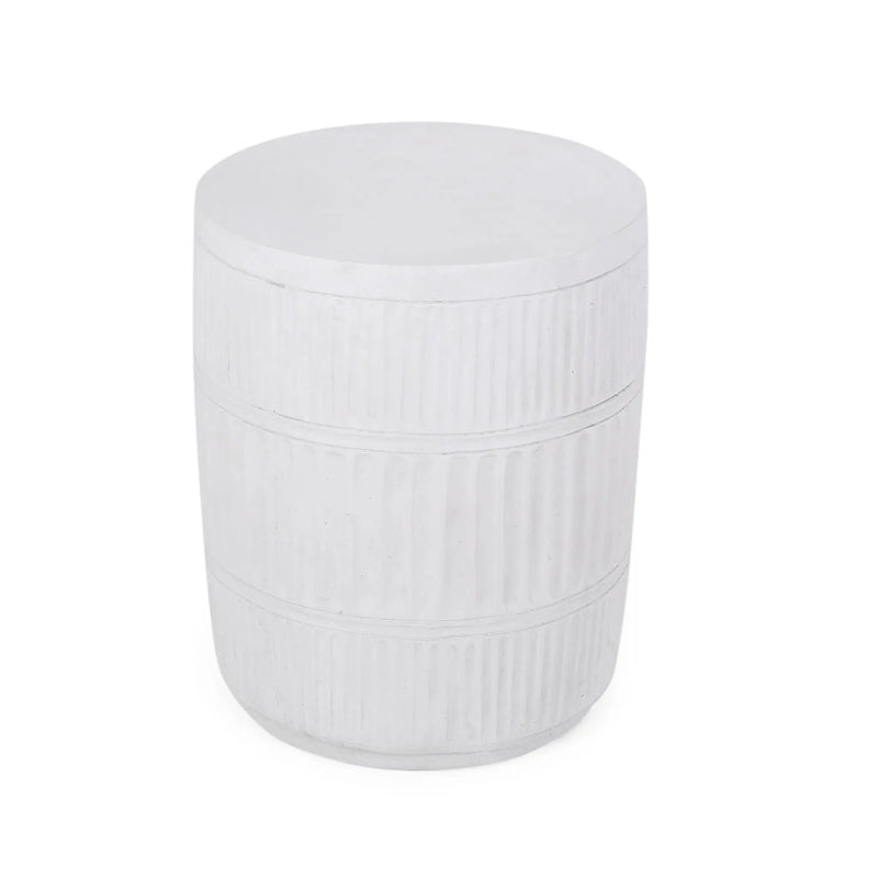 Outdoor Patio End Table - Antique White by HouseOfZazla