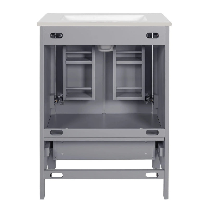 Bathroom Vanity With Integrated Undermount Ceramic Sink, 2 Doors And 1 Drawer, Soft Close Hinges