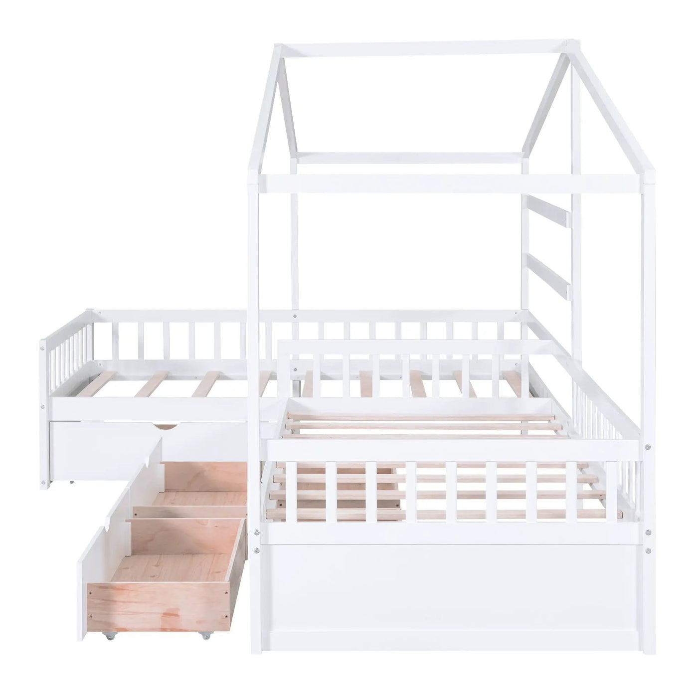 L Shape Platform Bed With 3 Storage Drawers by HouseOfZazla