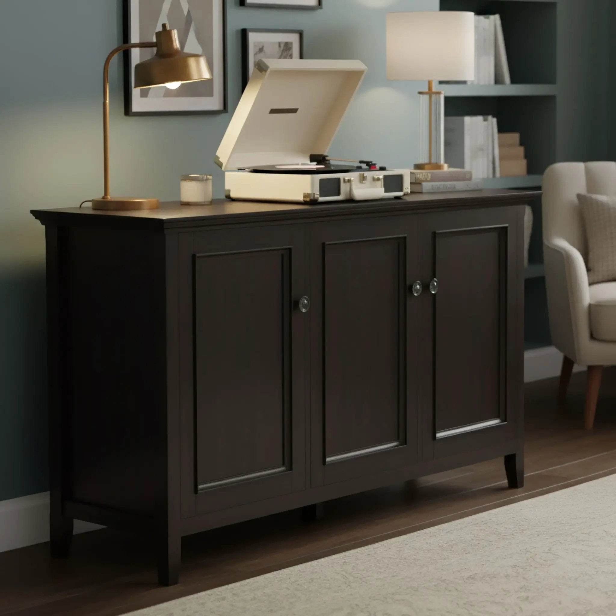 Amherst - Wide 3 Door Storage Cabinet - Hickory Brown by Unique Piece Furniture