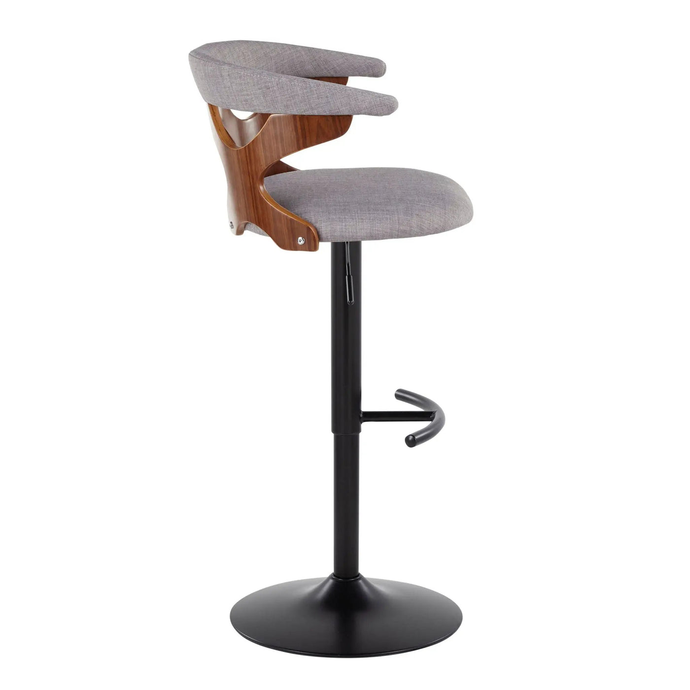 Gardenia - Contemporary Adjustable Barstool, Swivel With Rounded T Footrest (Set of 2) by HouseOfZazla